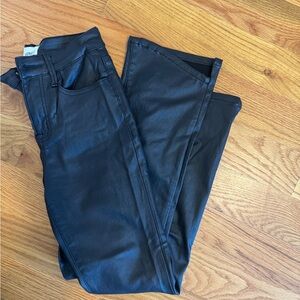 Women's VERVET cropped black coated denim- Size 25